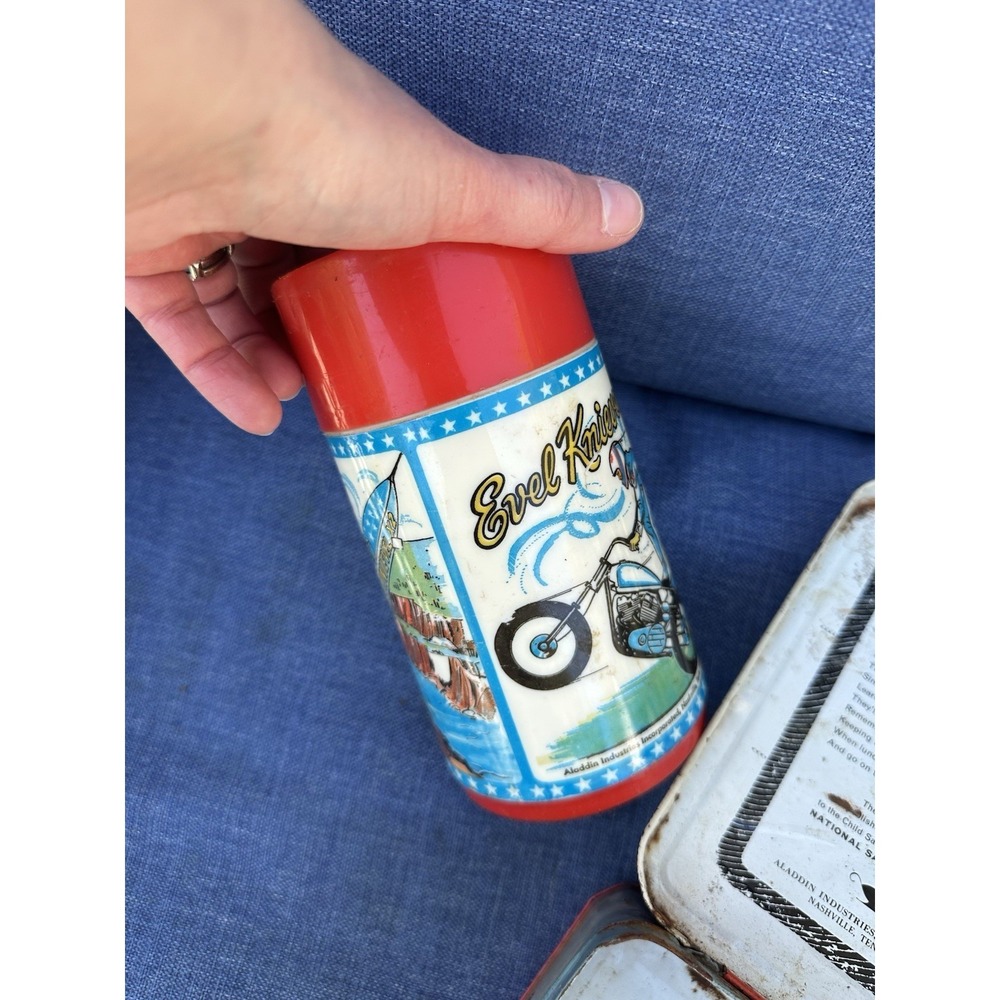 Vintage Evil Knievel 1974 Lunchbox WITH THERMOS - Picture 13 of 15